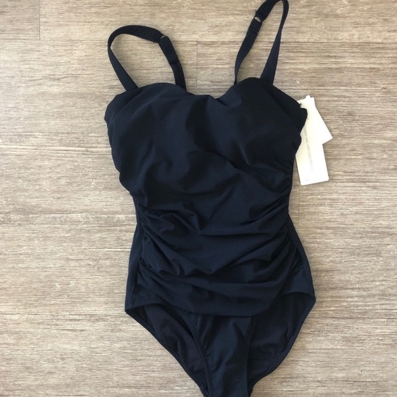 Profile by Gottex Black Ruched One Piece Swim - Picture 1 of 4